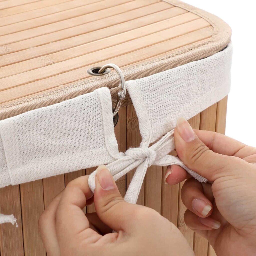 Bambusta valmistettu pyykkikori, 72 L hinta ja tiedot | Kylpyhuoneen sisustus | hobbyhall.fi