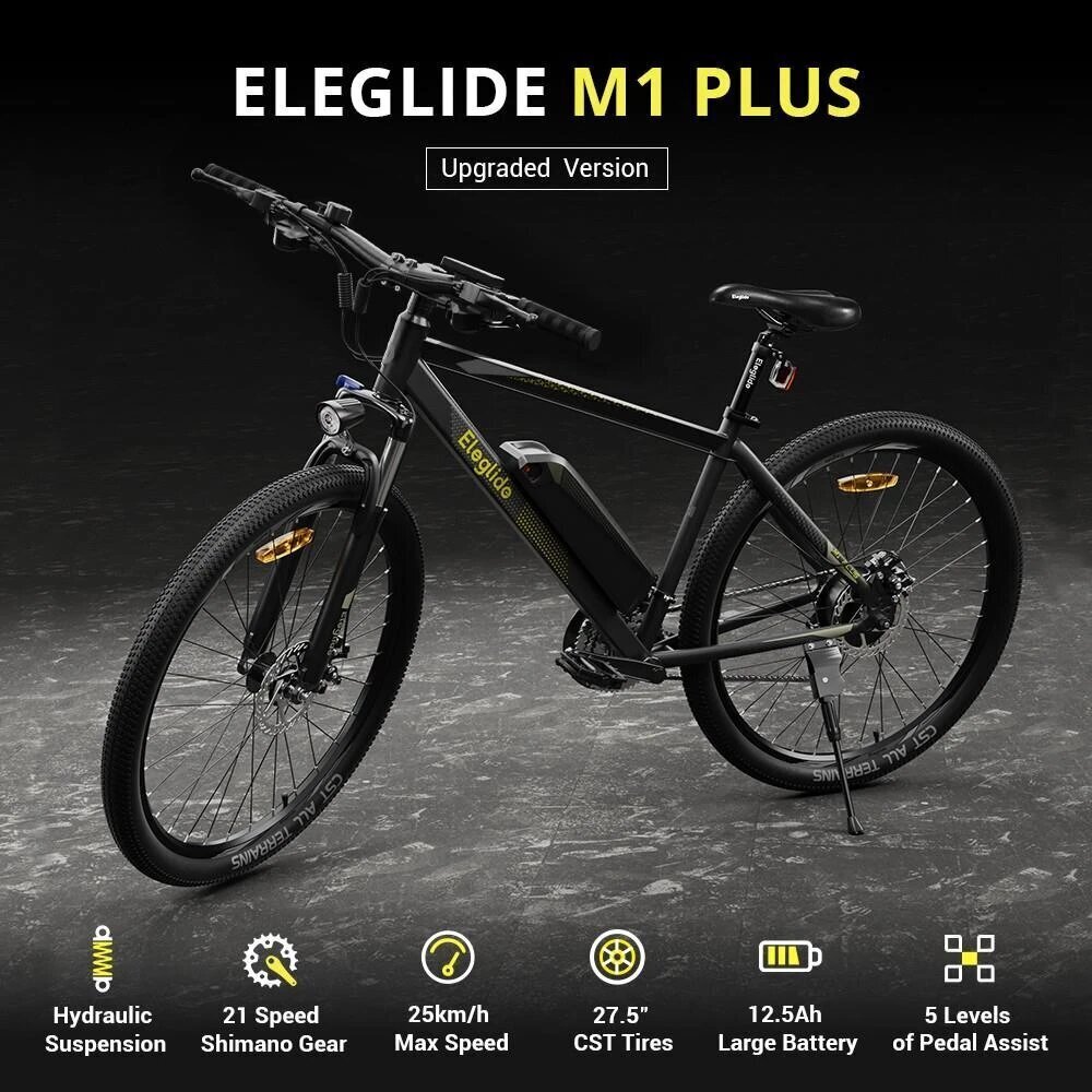 Sähköpyörä Eleglide M1 Plus, 27,5", musta, 12,5Ah hinta ja tiedot | Sähköpyörät | hobbyhall.fi