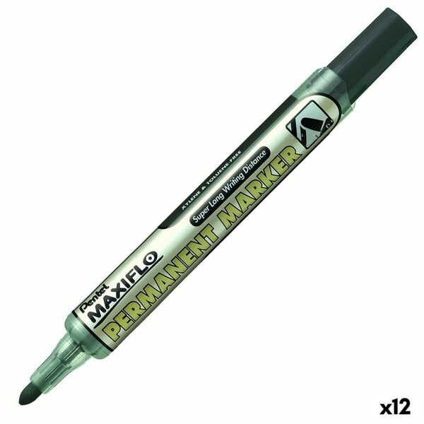 Permanenttitussi Pentel Maxiflo NLF50 musta 12 kpl