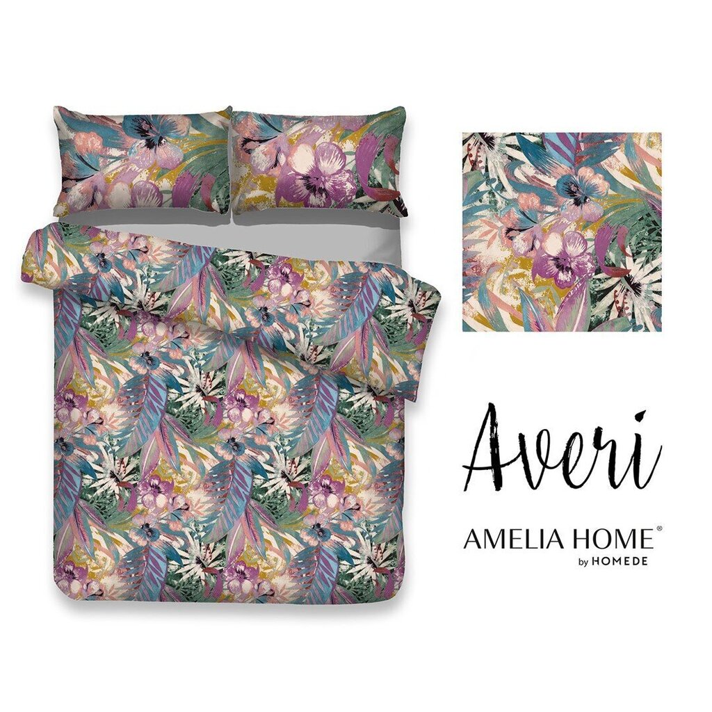 AmeliaHome Hawaii -pussilakanasetti 160x200, 3 osaa hinta ja tiedot | Pussilakanat ja tyynyliinat | hobbyhall.fi