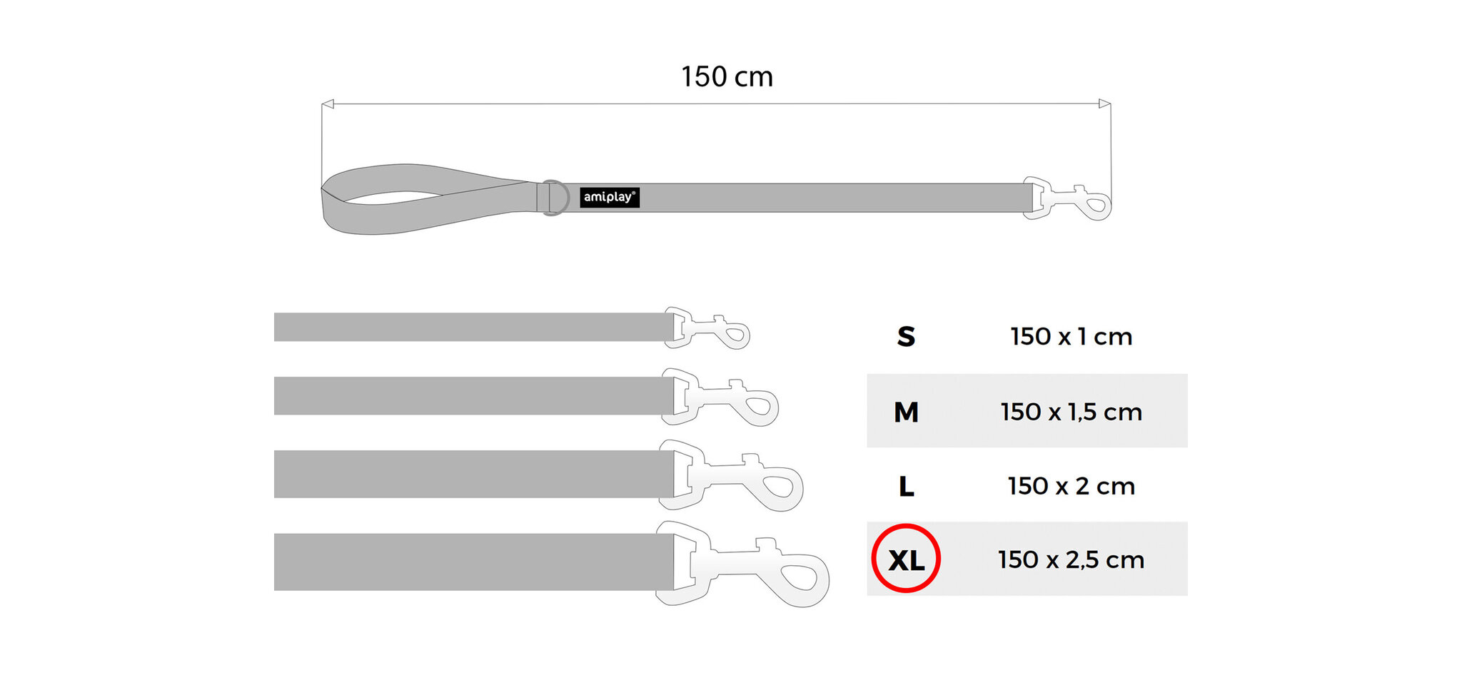 Talutushihna Amiplay Reflective, XL, punainen hinta ja tiedot | Koiran talutushihnat | hobbyhall.fi