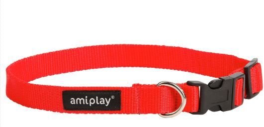 Säädettävä kaulapanta Amiplay Basic, S, punainen hinta ja tiedot | Koiran valjaat ja kaulapannat | hobbyhall.fi
