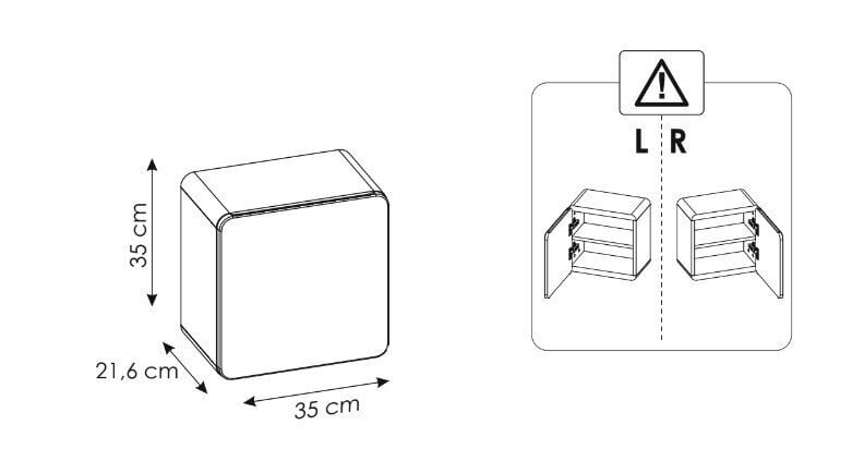 Seinäkaappi 35x35x20 cm ARUBA COSMOS 35x35x20 cm ARUBA COSMOS hinta ja tiedot | Kylpyhuonekaapit | hobbyhall.fi