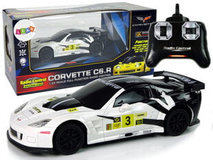 Kauko-ohjattava urheiluauto Corvette C6.R, 2,4 G, 1:24, valkoinen hinta ja tiedot | Poikien lelut | hobbyhall.fi