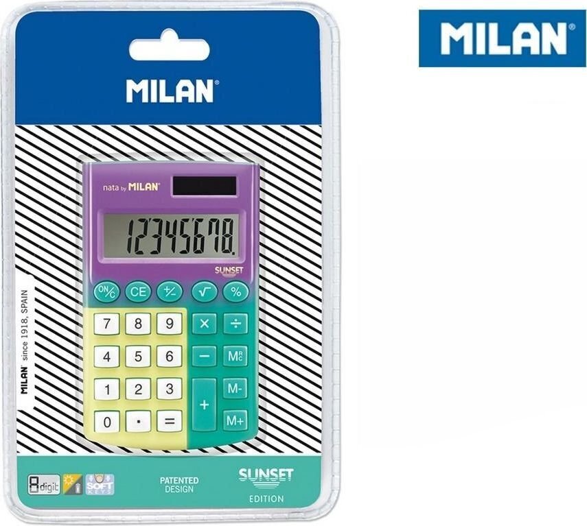Laskin Milan Pocket Sunset, PVC, keltainen hinta ja tiedot | Toimistotarvikkeet | hobbyhall.fi