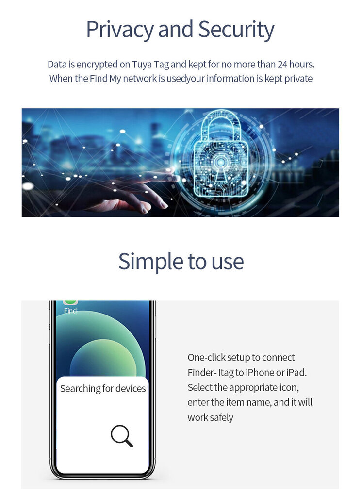 iTag-seurantalaite iPhonelle, iPadille ja iPodille hinta ja tiedot | Puhelimen lisätarvikkeet | hobbyhall.fi