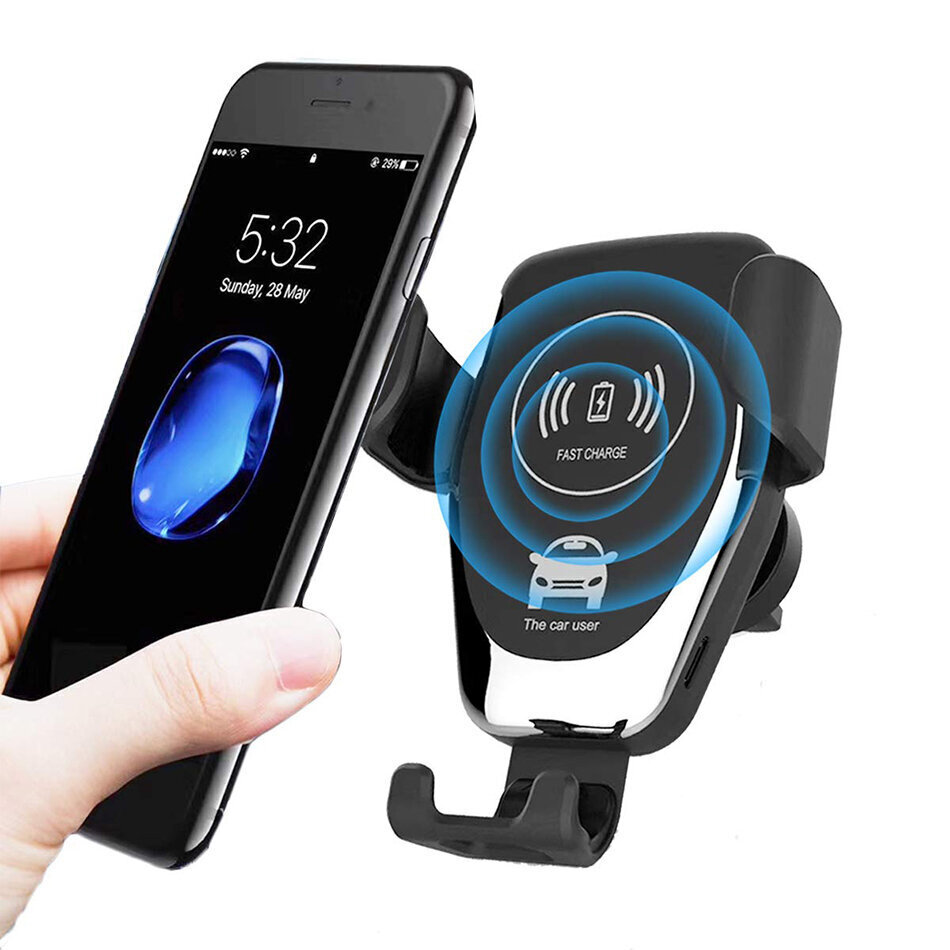 2in1-puhelinteline ja langaton laturi; Autopuhelimen pidike ja langaton laturi; Car phone holder and charger, LIVMAN D-01 hinta ja tiedot | Puhelintelineet | hobbyhall.fi