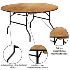 Pyöreä puupöytä, 150 cm hinta ja tiedot | Puutarhapöydät | hobbyhall.fi