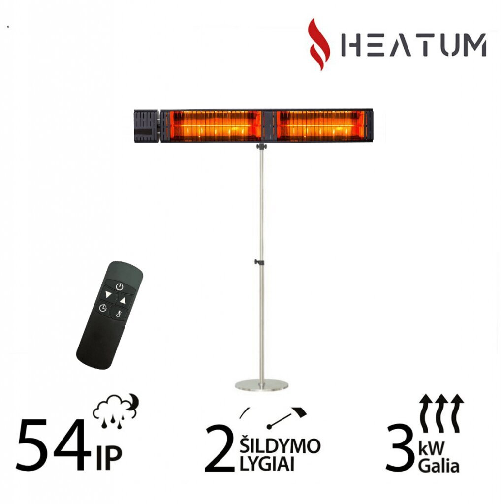 Pastatomas Infraraudonųjų spindulių šildytuvas Heatum H3000R EMPIRE su vienkoju stovu hinta ja tiedot | Lämmittimet | hobbyhall.fi