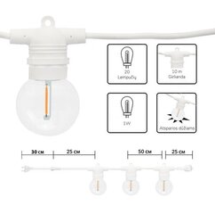 Valoketju Glow valkoinen, 100 m hinta ja tiedot | Jouluvalot | hobbyhall.fi