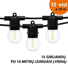 Lauko girlianda (LED lemputės) 150 m Glow juoda hinta ja tiedot | Jouluvalot | hobbyhall.fi