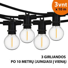 Lauko girlianda (LED lemputės) 30 m Perl juoda hinta ja tiedot | Jouluvalot | hobbyhall.fi