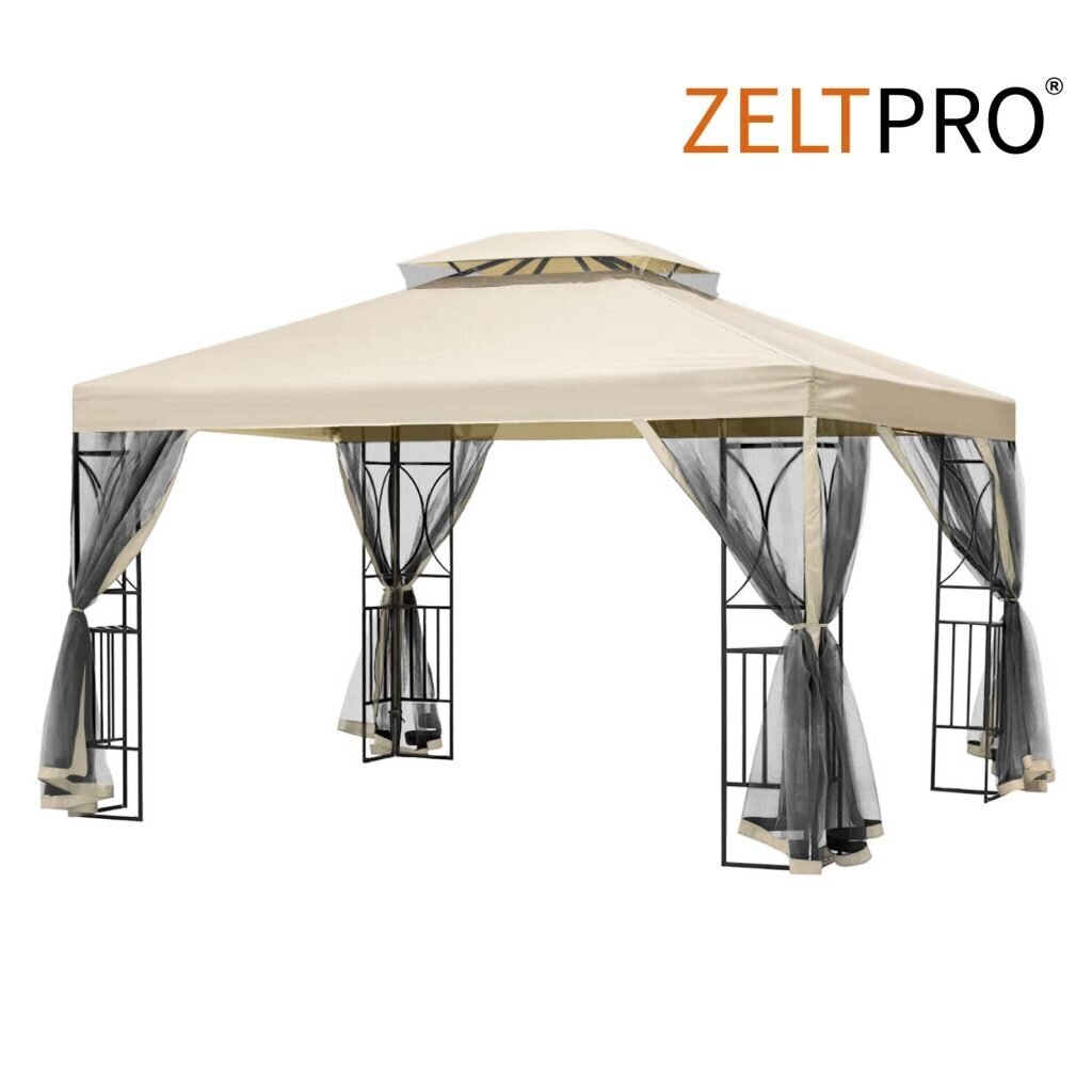 Puutarhapaviljonki Zeltpro Classic 3x4m, kermainen hinta ja tiedot | Puutarhapaviljongit | hobbyhall.fi