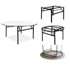 Pyöreä puinen pöytä PVC-pinnoitettu, D180 hinta ja tiedot | Puutarhapöydät | hobbyhall.fi