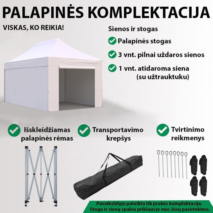 Pop-up teltta 3x4,5 Zeltpro EKOSTRONG, musta hinta ja tiedot | Teltat | hobbyhall.fi