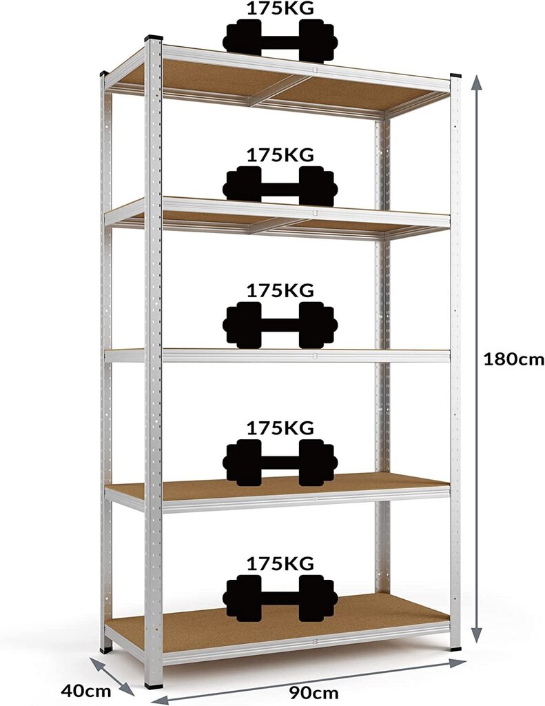 Sandėliavimo lentynos stelažai 180x90x40 PRO hinta ja tiedot | Varastohyllyt | hobbyhall.fi