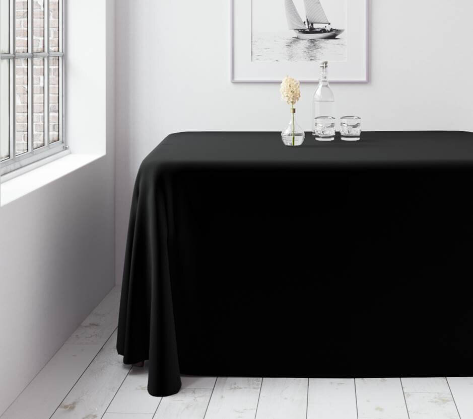 Pöytäliina Restly, musta, 150x250 cm hinta ja tiedot | Pöytäliinat, tabletit ja lautasliinat | hobbyhall.fi