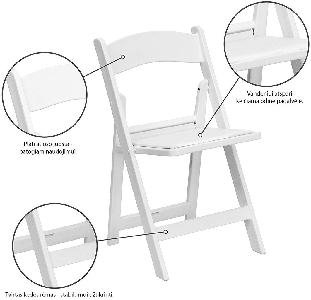 Sulankstoma kėdė Gladiator balta hinta ja tiedot | Puutarhatuolit | hobbyhall.fi