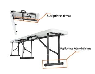 Taitettava penkki 180 cm hinta ja tiedot | Puutarhapenkit | hobbyhall.fi