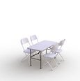 Ulkokalustesetti: pöytä 120 valkoinen, 4 tuolit Europa, valkoinen