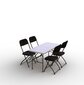 Ulkokalustesetti: pöytä 120 valkoinen, 4 tuolit Europa, musta hinta ja tiedot | Puutarhakalusteet | hobbyhall.fi