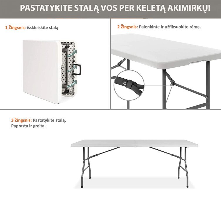 Ulkokalustesetti: pöytä 150 valkoinen, 8 tuolit Europa, valkoinen hinta ja tiedot | Puutarhakalusteet | hobbyhall.fi