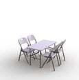 Ulkokalustesetti: pöytä 120 valkoinen, 4 tuolit Premium, valkoinen