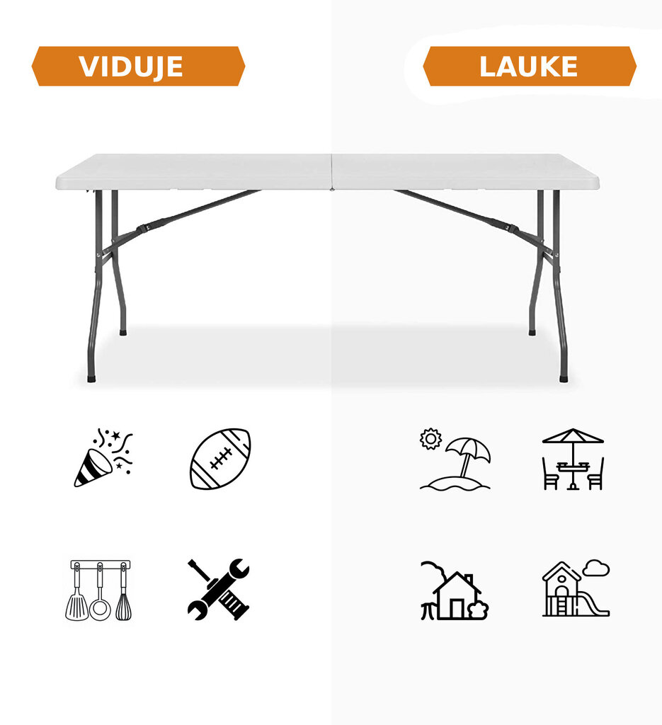 Tonro Ulkokalustesetti: pöytä 150 valkoinen, 6 tuolit Premium, valkoinen hinta ja tiedot | Puutarhakalusteet | hobbyhall.fi