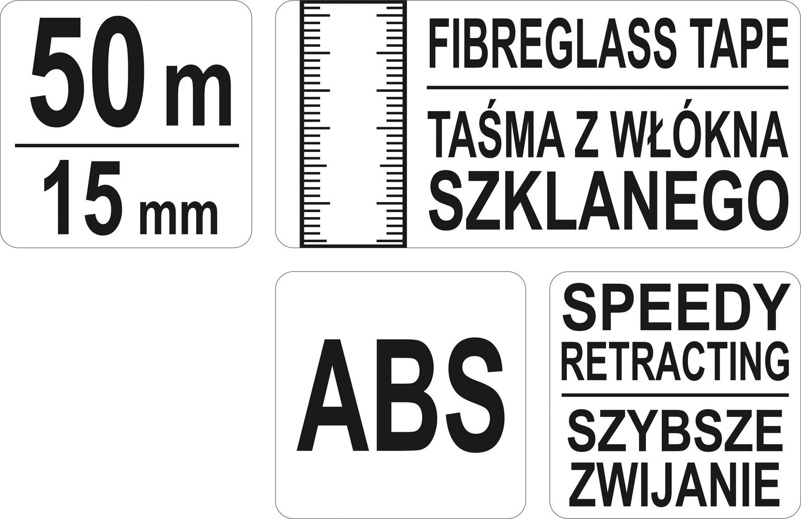 Lasikuituinen mittanauha, tarkkuusluokka III, 50mx15mm Yato YT-71541 hinta ja tiedot | Käsityökalut | hobbyhall.fi