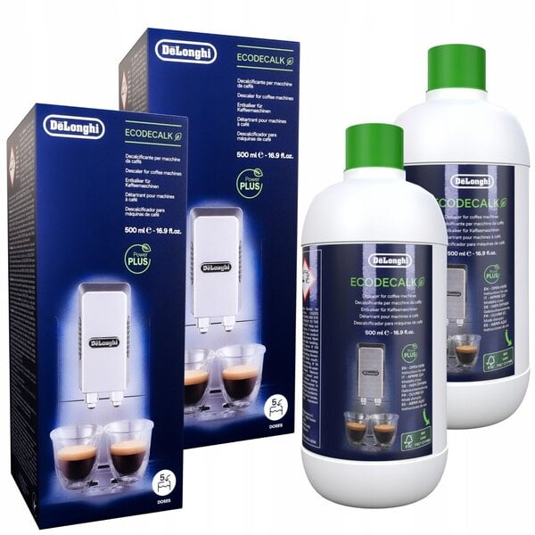 Delonghi EcoDecalk kalkinpoistoneste kahvinkeittimille, 2x500 ml