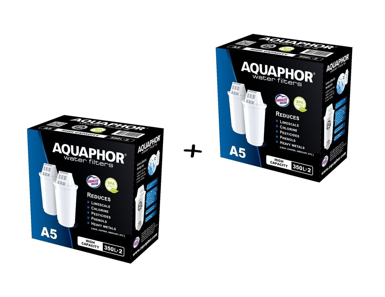 Vedensuodatin Aquaphor A5 2/1, Sarja 2 kpl hinta ja tiedot | Veden suodatinkannut ja suodattimet | hobbyhall.fi