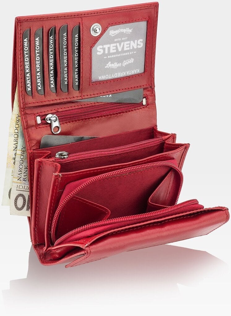 Nahkainen naisten lompakko Stevens RFID Z02 / RB, punainen hinta ja tiedot | Naisten lompakot | hobbyhall.fi
