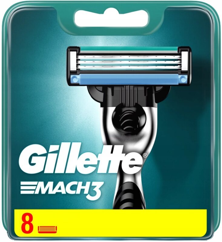Gillette Mach3 - Terät, 8 kpl - Uusi versio hinta ja tiedot | Parranajo ja karvanpoisto | hobbyhall.fi