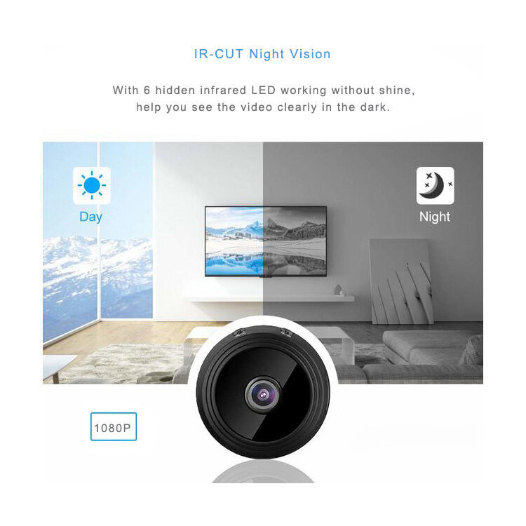 Mini langaton valvontakamera WIFI Full HD A9 hinta ja tiedot | Valvontakamerat | hobbyhall.fi