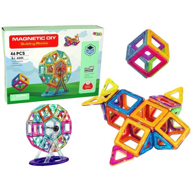 Lean Toys Magnetic DIY magneettipalikat, 46 palaa hinta ja tiedot | LEGOT ja rakennuslelut | hobbyhall.fi