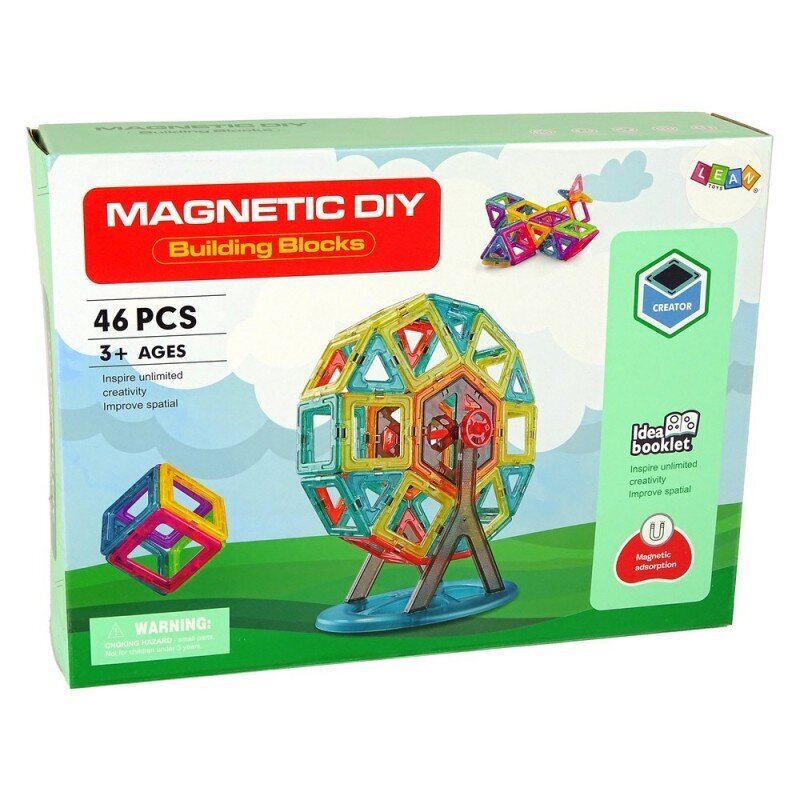 Lean Toys Magnetic DIY magneettipalikat, 46 palaa hinta ja tiedot | LEGOT ja rakennuslelut | hobbyhall.fi