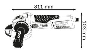 Bosch GWS 19-125 S, Sähkökäyttöinen kulmahiomakone hinta ja tiedot | Hiomakoneet | hobbyhall.fi