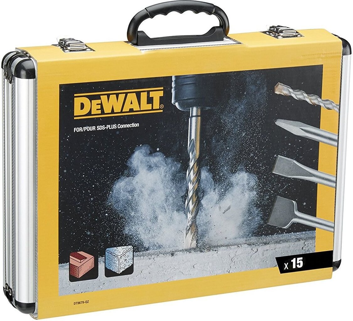 Dewalt SDS+ 5-12 mm poranterä ja taltta setti DT9679, 15 kpl. hinta ja tiedot | Käsityökalut | hobbyhall.fi