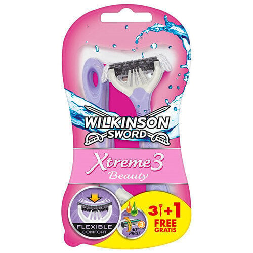 Kertakäyttöinen ladyshaver Wilkinson Sword Xtreme3 Beauty (4 kpl) - Kertakäyttöinen ladyshaver hinta ja tiedot | Parranajo ja karvanpoisto | hobbyhall.fi