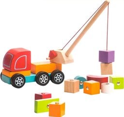 Cubika 13982 Puinen lelu magneettipalikoilla "Autonosturi" hinta ja tiedot | Cubika Lapset | hobbyhall.fi