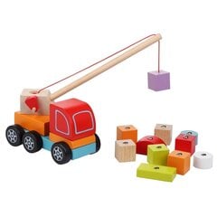 Cubika 13982 Puinen lelu magneettipalikoilla "Autonosturi" hinta ja tiedot | Vauvan lelut | hobbyhall.fi