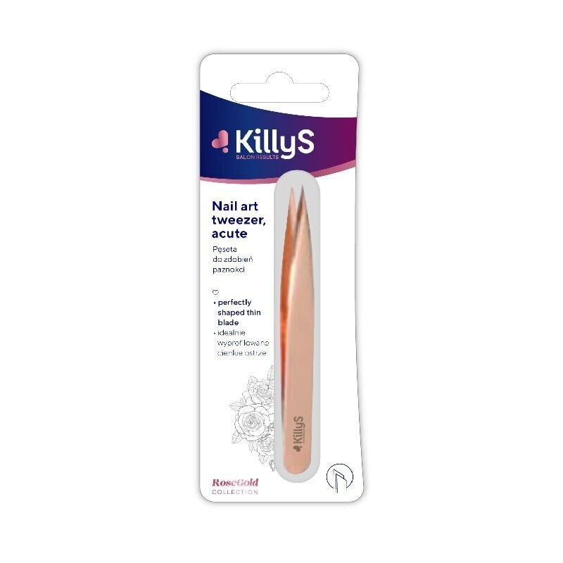 Kynsipinsetit Killys Rose Gold Nail Art Tweezer hinta ja tiedot | Manikyyri- ja pedikyyritarvikkeet | hobbyhall.fi