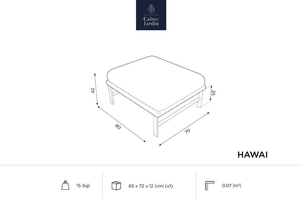 Ulkosohva Calme Jardin Hawai, beige hinta ja tiedot | Puutarhatuolit | hobbyhall.fi