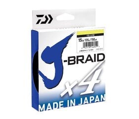 Punottu siima Daiwa J-Braid, keltainen, 135m hinta ja tiedot | Siimat | hobbyhall.fi