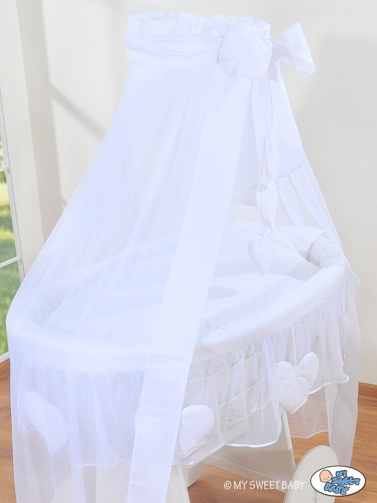 Vauvan kehto Wicker drape Deluxe - Amelie valkoinen hinta ja tiedot | Pinnasängyt | hobbyhall.fi