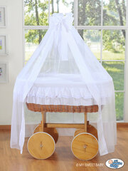 Vauvan kehto Moses Basket/Deluxe Little Angel valkoinen hinta ja tiedot | Pinnasängyt | hobbyhall.fi