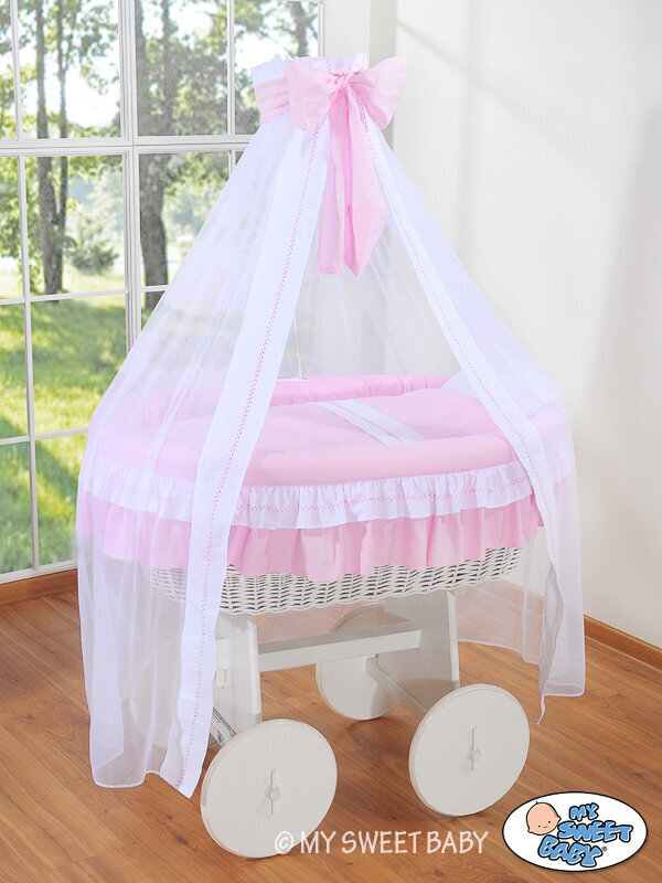 Vauvan kehto Moses Basket/Deluxe Wicker - Bellamy pinkki hinta ja tiedot | Pinnasängyt | hobbyhall.fi