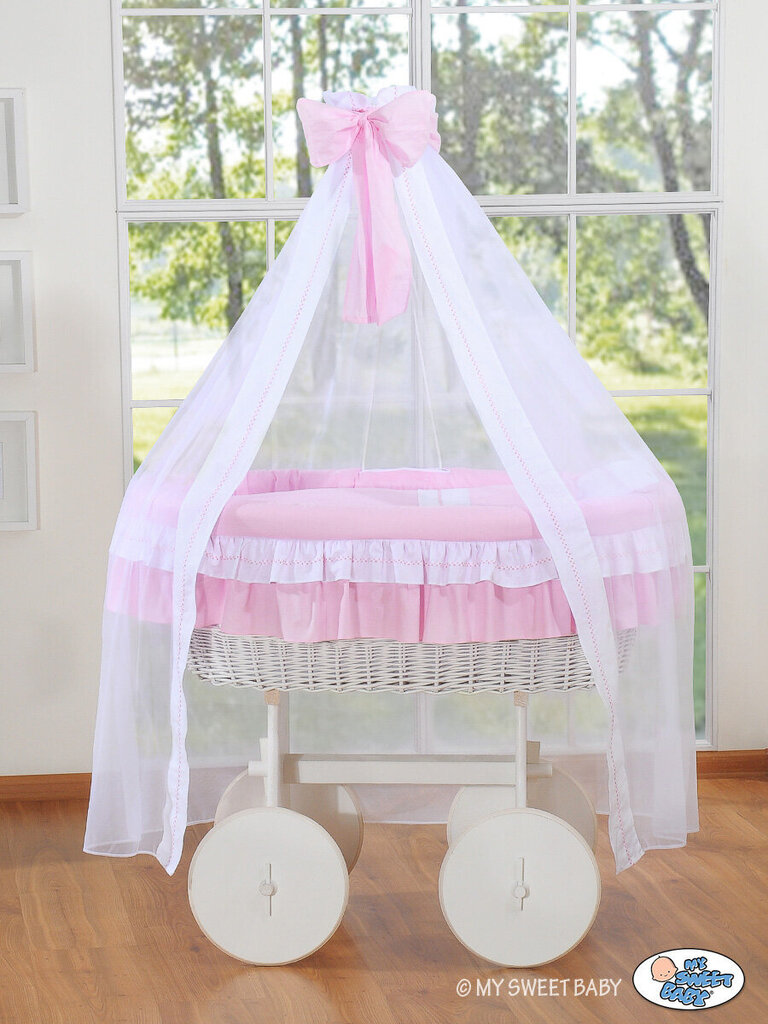 Vauvan kehto Moses Basket/Deluxe Wicker - Bellamy pinkki hinta ja tiedot | Pinnasängyt | hobbyhall.fi