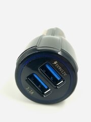 Kaksois-USB autolaturi MD Sininen 3.1A 12V + 1m kaapeli USB - USB C hinta ja tiedot | Puhelimen laturit | hobbyhall.fi