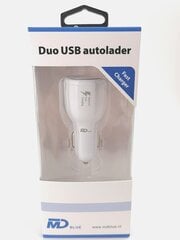 Auton kaksois-USB-laturi MD Blue 3.1A 12V, pikalataus, pikalataus hinta ja tiedot | Puhelimen laturit | hobbyhall.fi